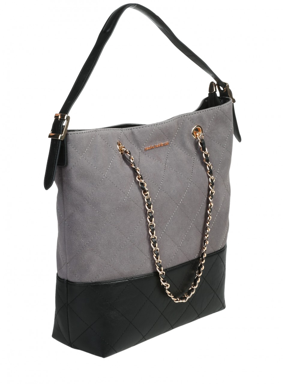 Ежедневна дамска чанта в сиво/черно 9Q-26167 grey