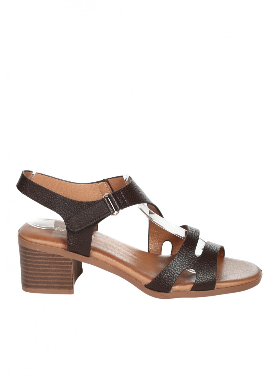 Ежедневни дамски сандали, на ток, в кафяво 4C-26145 brown