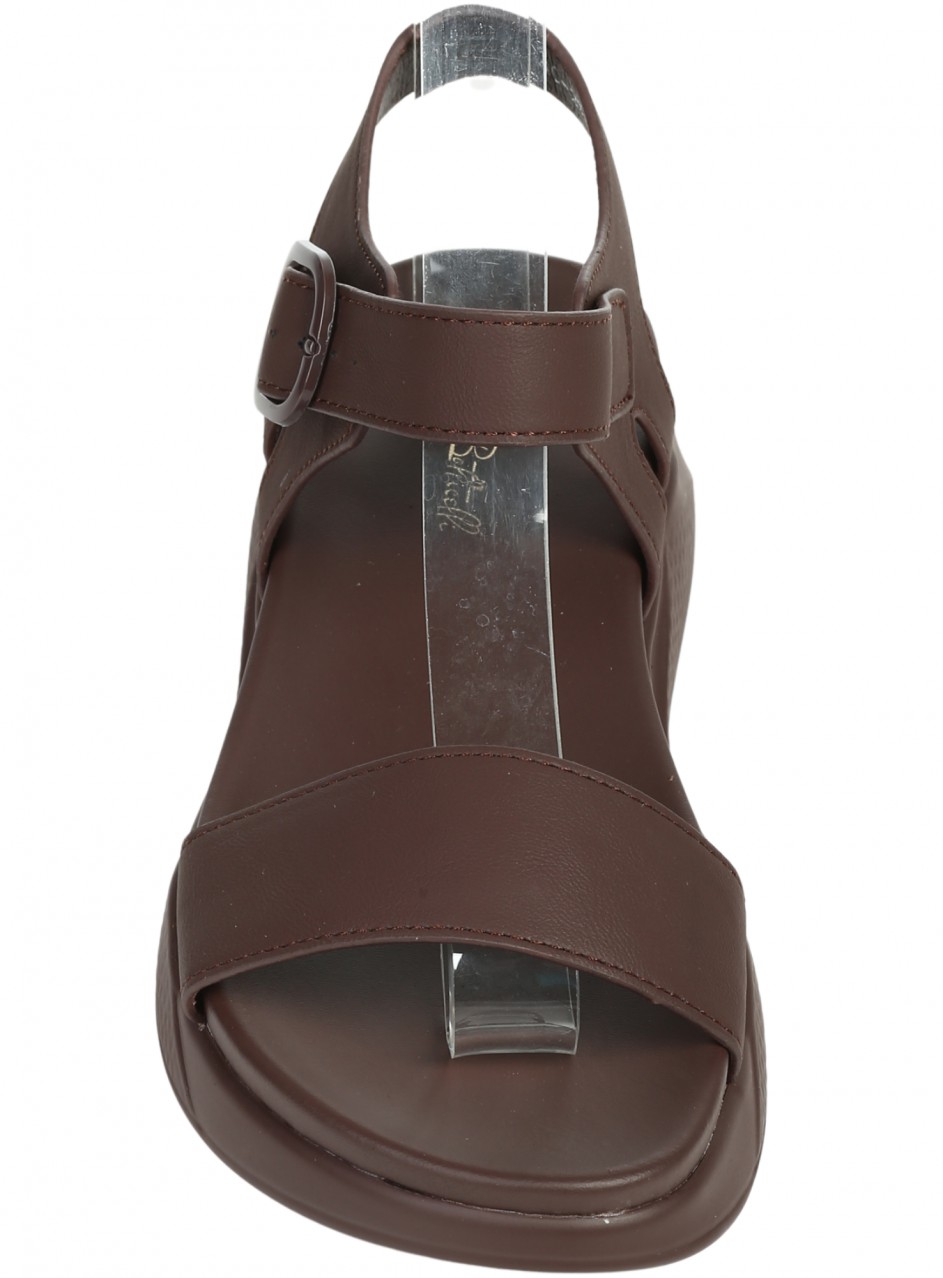 Ежедневни дамски сандали, на платформа, в кафяво 4C-26149 coffee