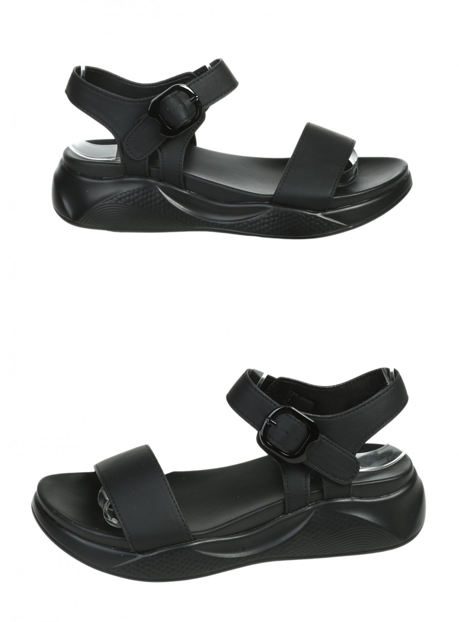 Ежедневни дамски сандали, на платформа, в черено 4C-26149 black