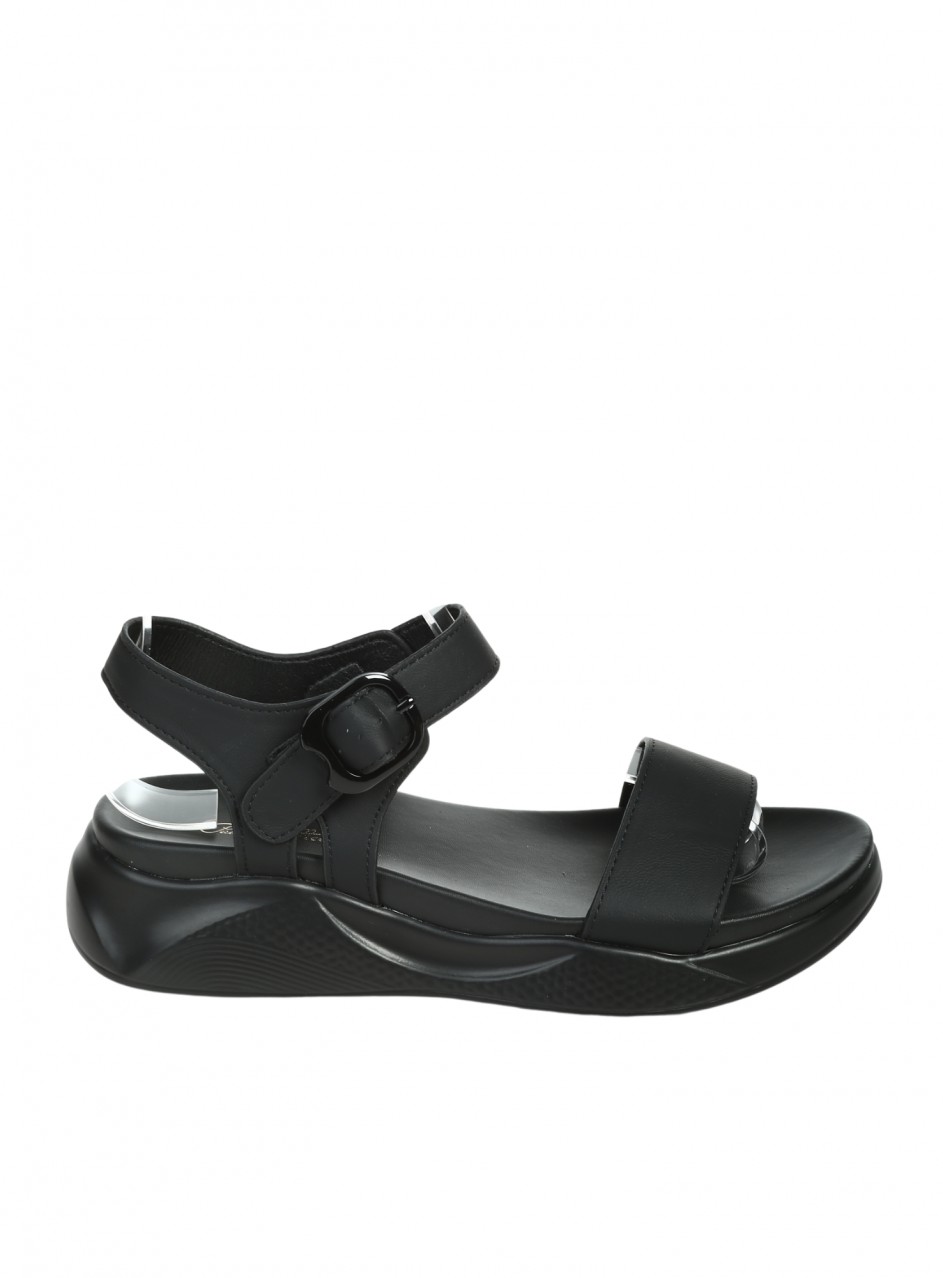 Ежедневни дамски сандали, на платформа, в черено 4C-26149 black