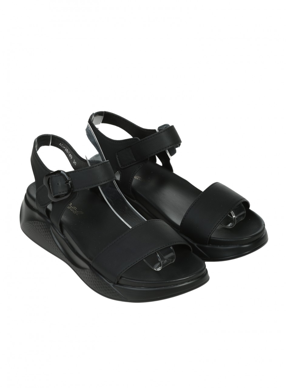 Ежедневни дамски сандали, на платформа, в черено 4C-26149 black