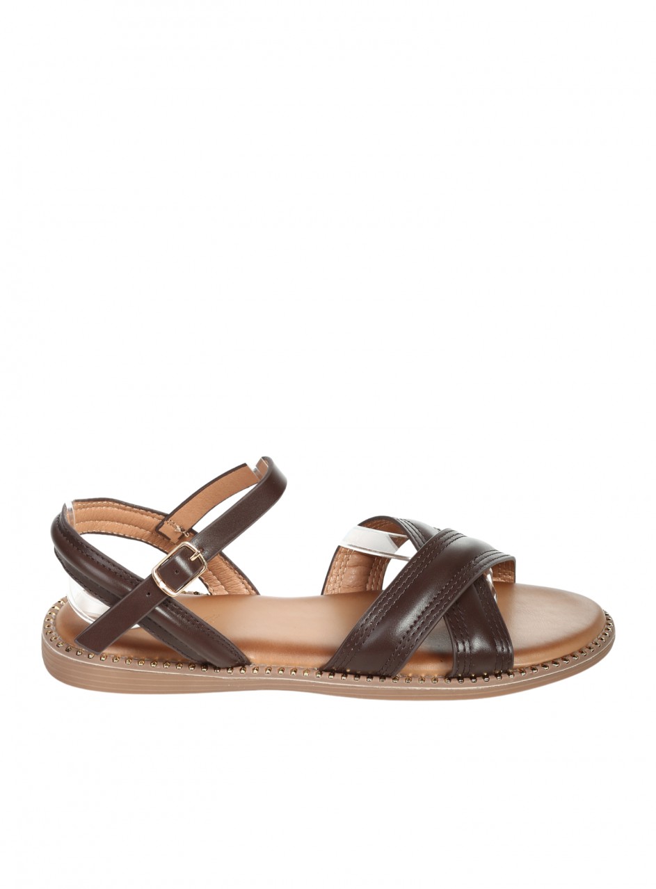 Ежедневни дамски сандали в кафяво 4C-26151 chocolat/brown