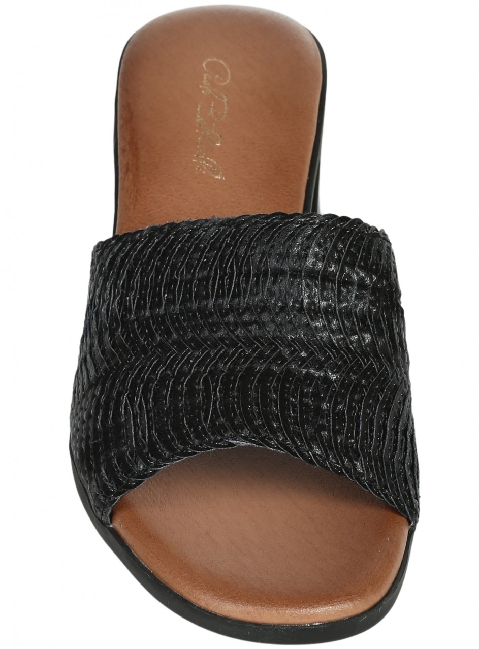 Ежедневни дамски чехли на ток в черно 5C-26146 black