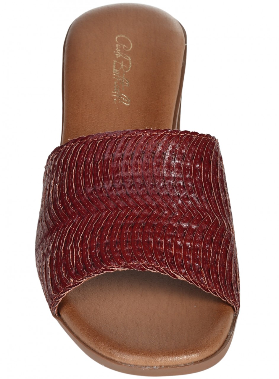 Ежедневни дамски чехли на ток в кафяво 5C-26146 brown