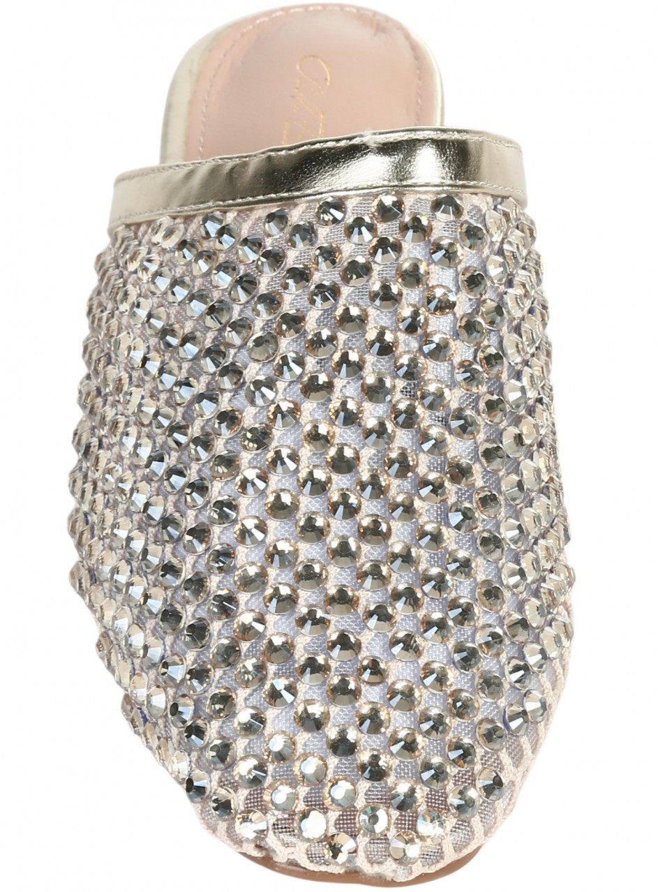 Ежедневни дамски чехли в златисто 5M-26060 lt.gold