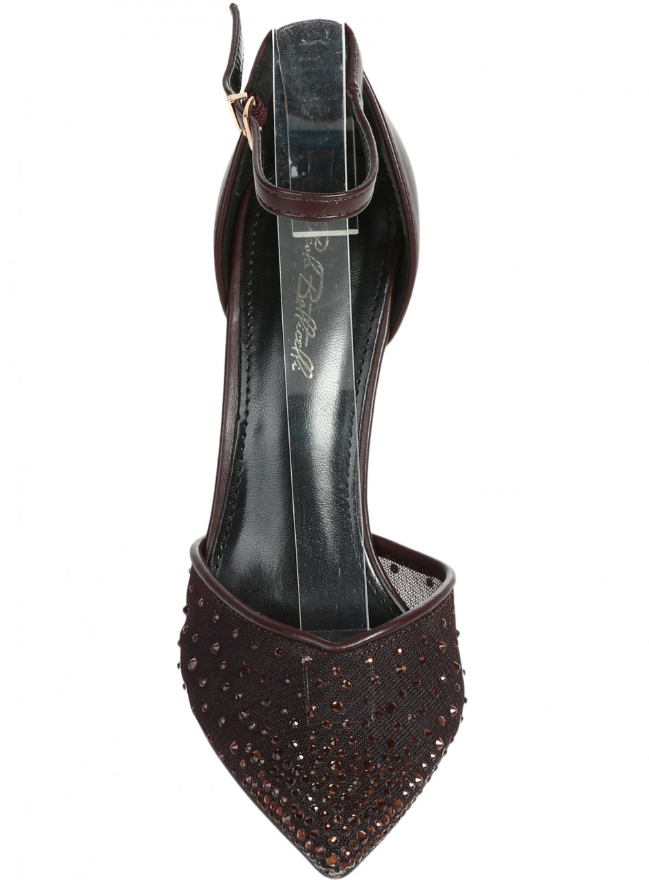 Елегантни дамски обувки на висок ток в кафяво 3M-26197 brown