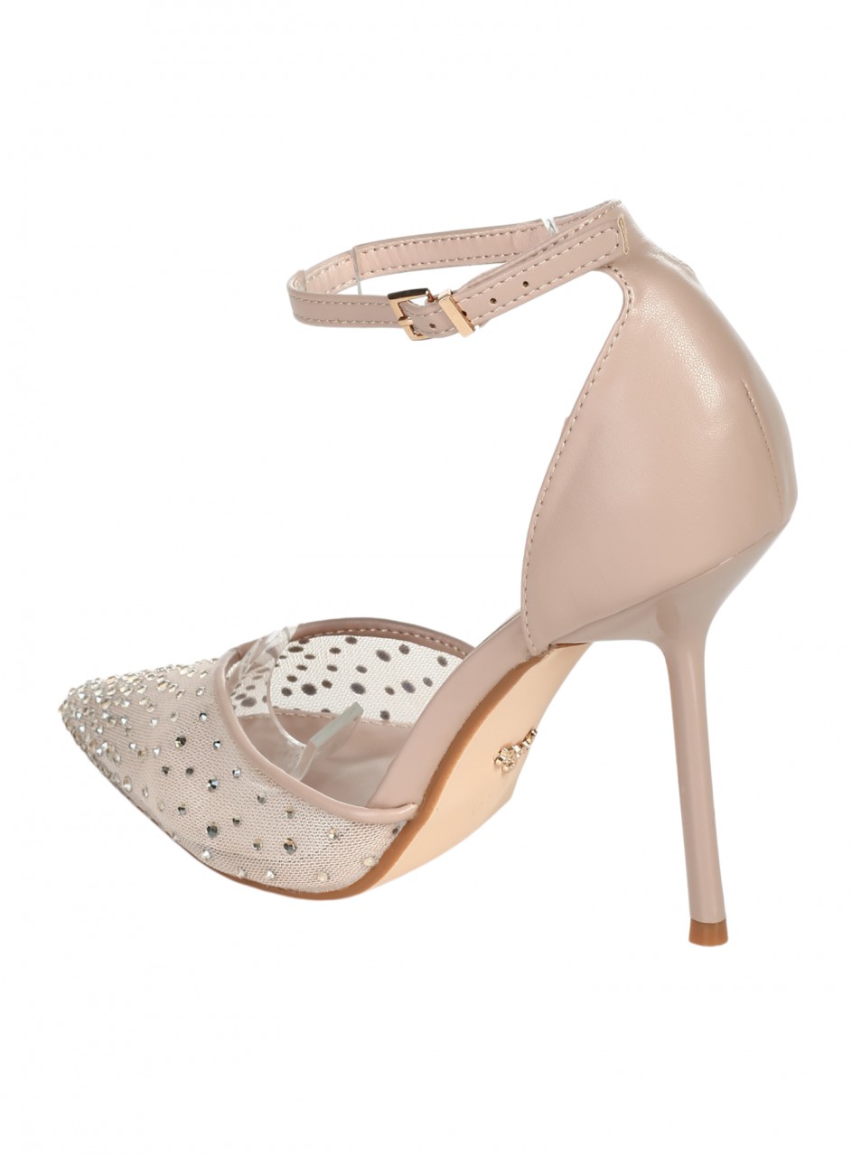 Елегантни дамски обувки на висок ток в бежово 3M-26197 beige