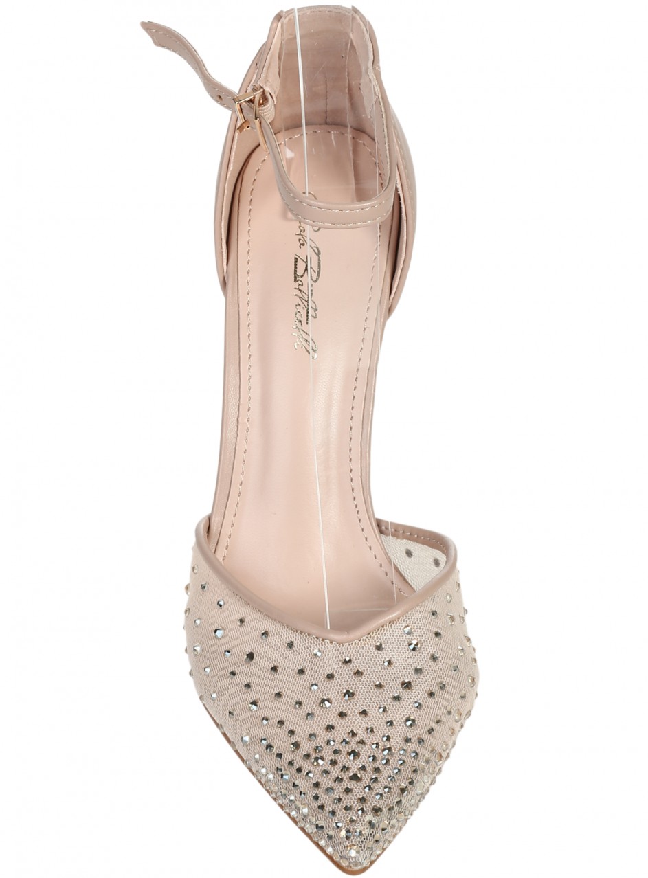 Елегантни дамски обувки на висок ток в бежово 3M-26197 beige