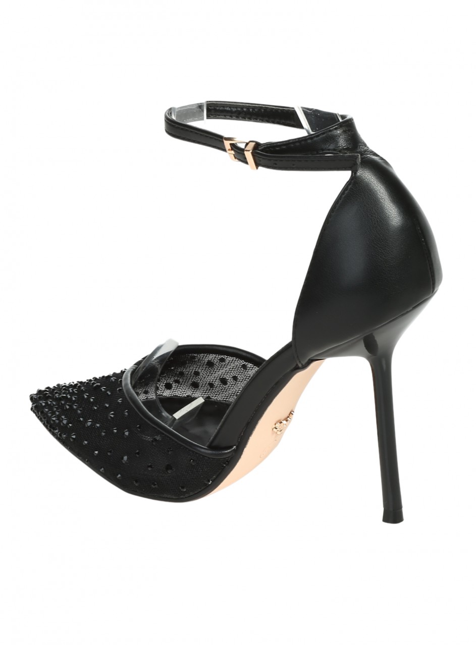 Елегантни дамски обувки на висок ток в черно 3M-26197 black