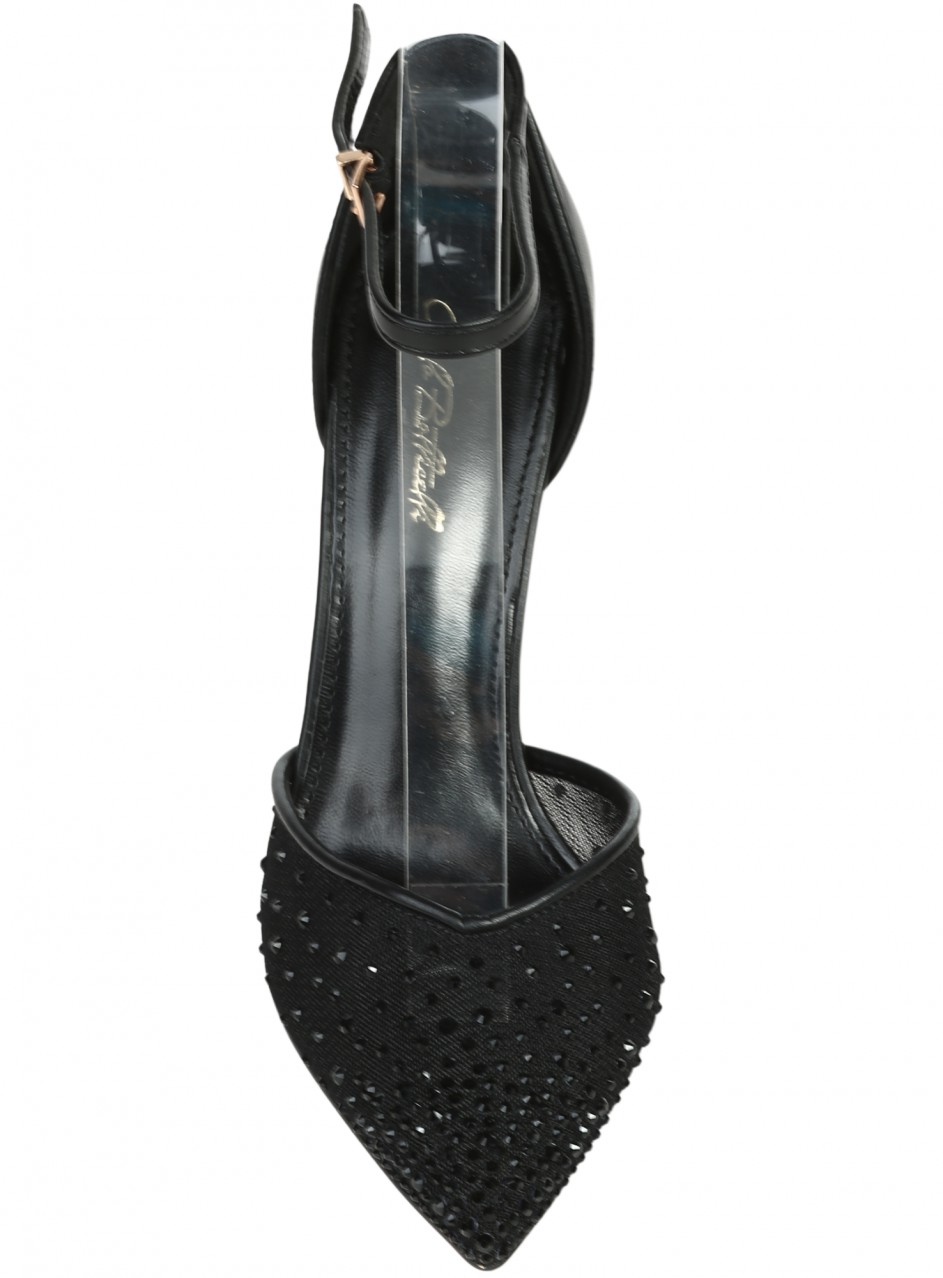 Елегантни дамски обувки на висок ток в черно 3M-26197 black