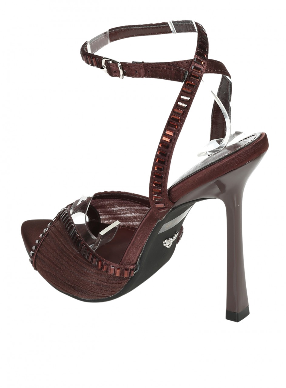Елегантни дамски сандали на висок ток в кафяво 4M-26198 brown