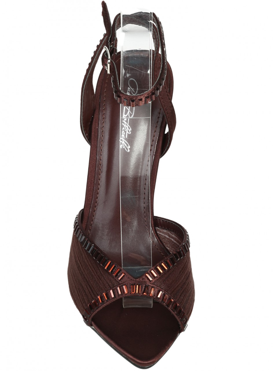 Елегантни дамски сандали на висок ток в кафяво 4M-26198 brown