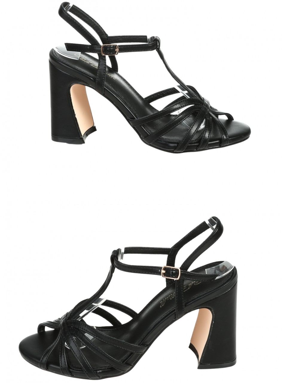 Елегантни дамски сандали на висок ток в черно 4M-26199 black
