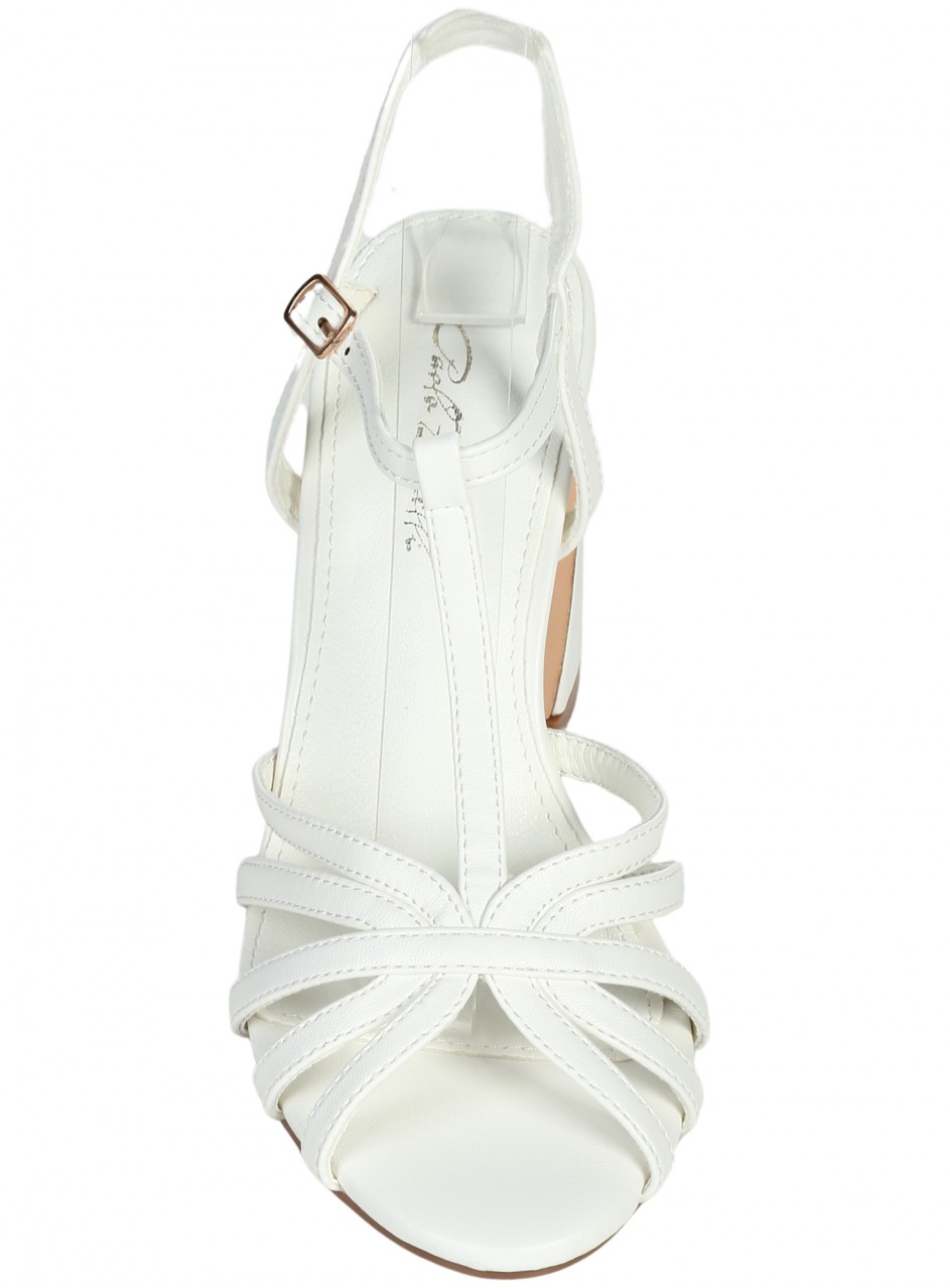 Елегантни дамски сандали на висок ток в бяло 4M-26199 white