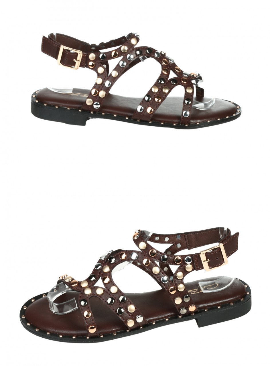 Елегантни дамски сандали в кафяво 4M-26201 brown