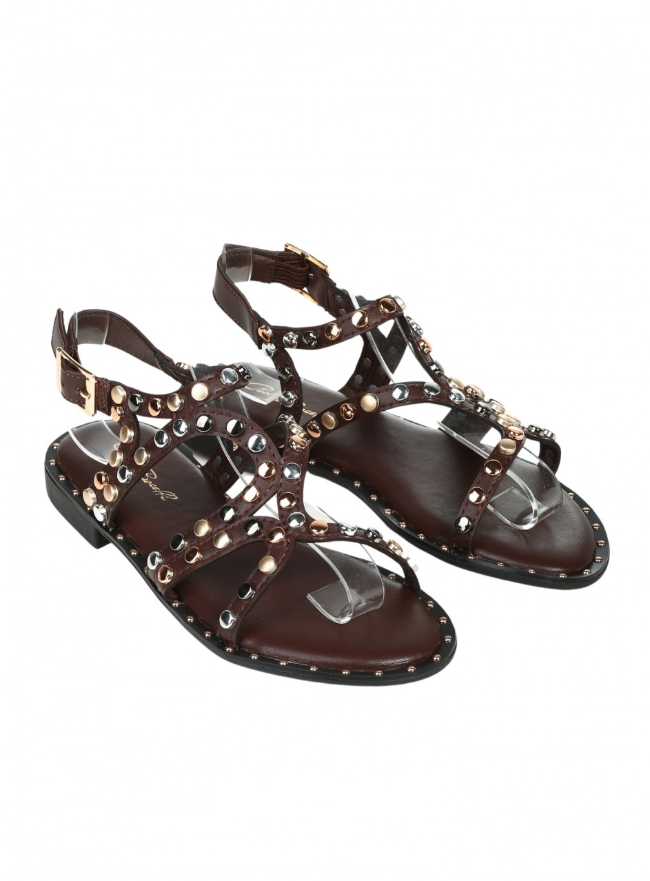 Елегантни дамски сандали в кафяво 4M-26201 brown