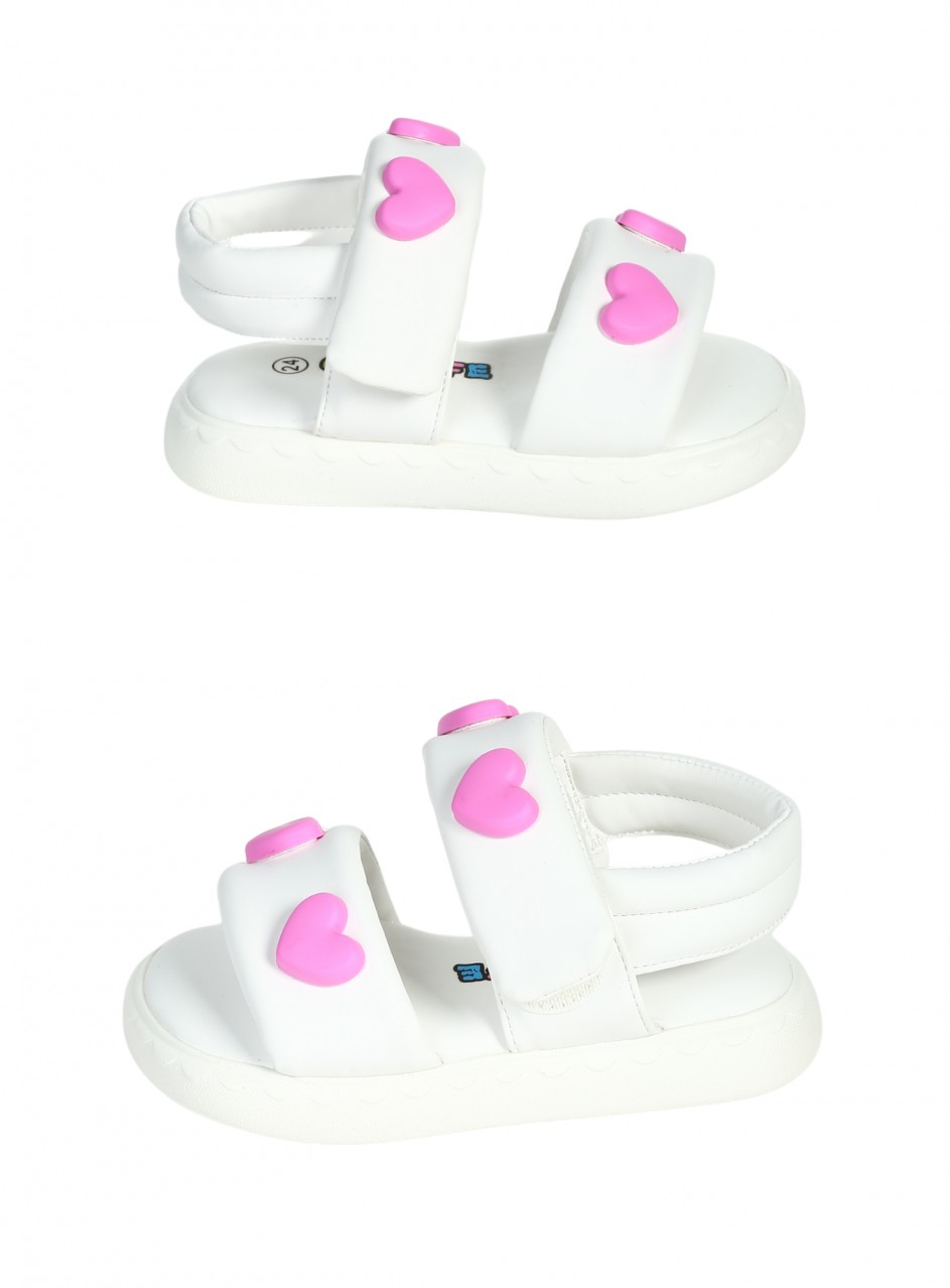 Ежедневни детски сандали в бяло/розово 17P-26129 white