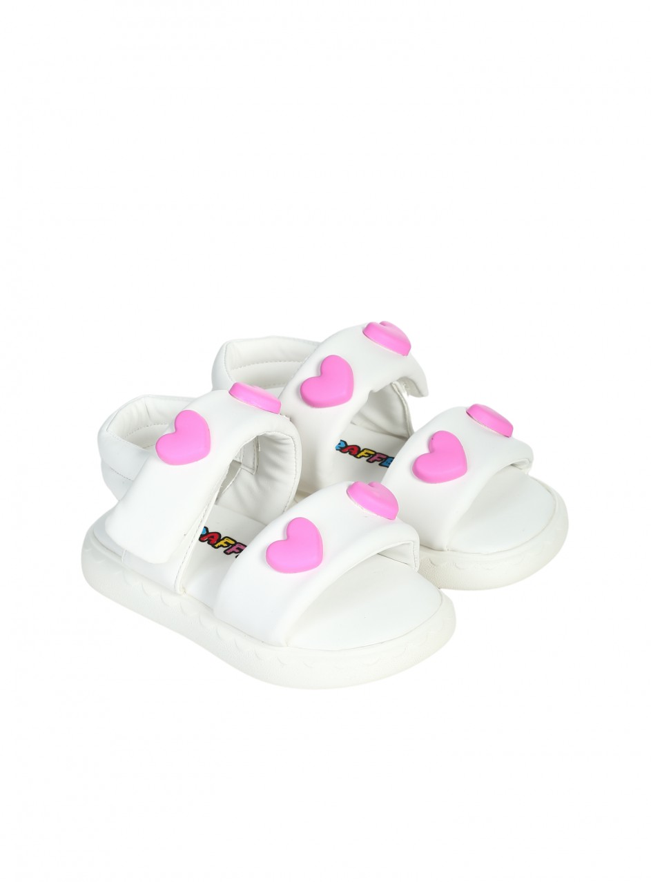 Ежедневни детски сандали в бяло/розово 17P-26129 white