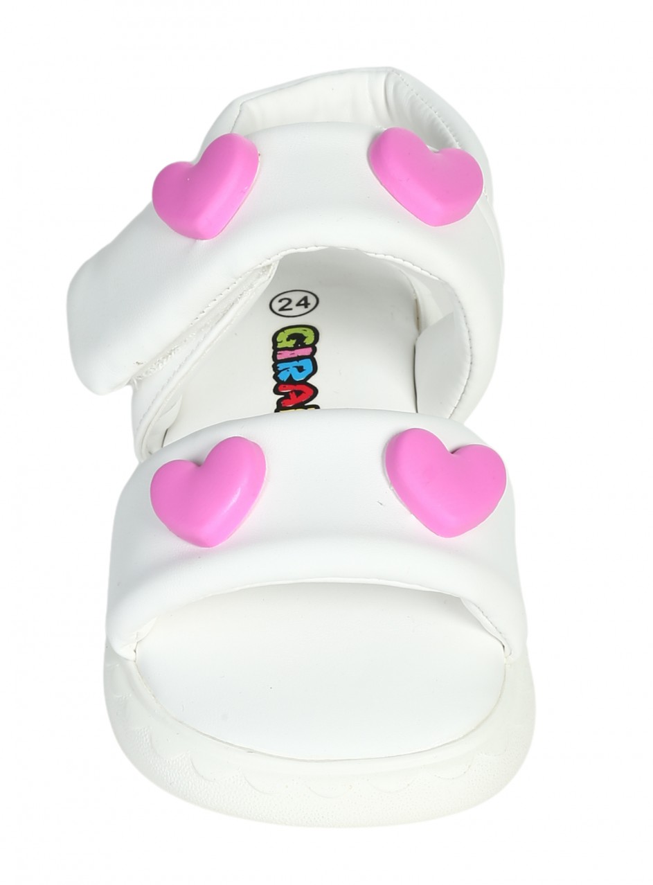 Ежедневни детски сандали в бяло/розово 17P-26129 white