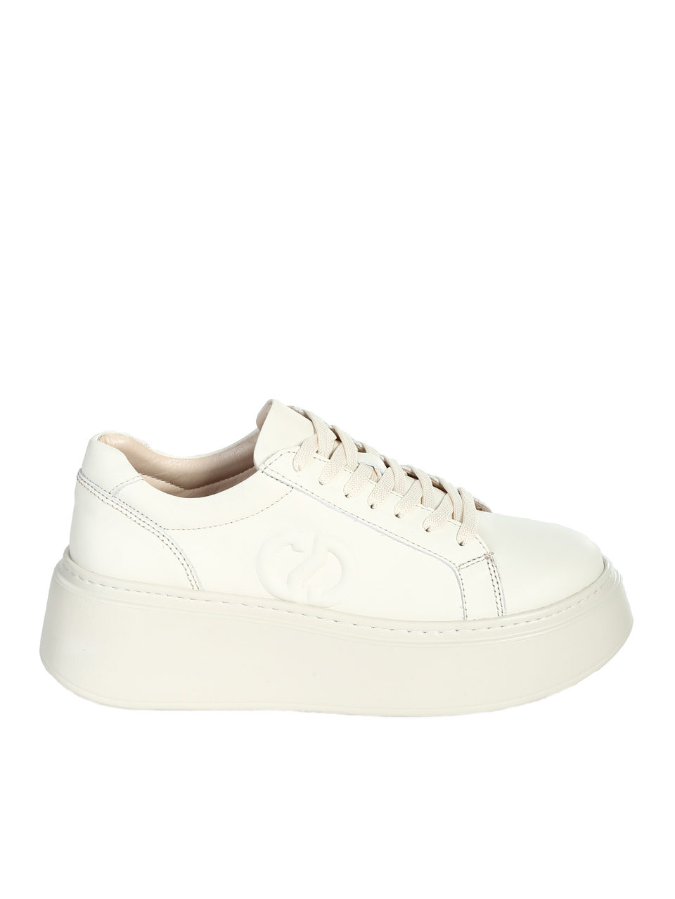 Ежедневни дамски обувки, тип кец, от естествена кожа в бежово 3AT-26274 beige