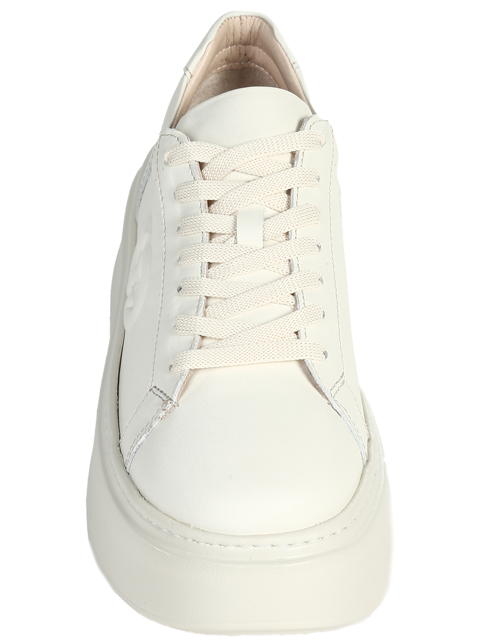 Ежедневни дамски обувки, тип кец, от естествена кожа в бежово 3AT-26274 beige