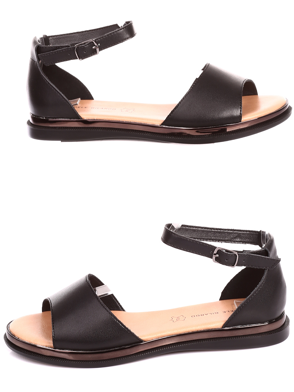 Ежедневни дамски сандали от естествена кожа в черно 4AF-26120 black (25074)(24175)