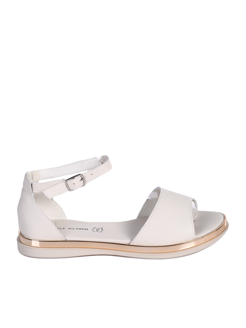 Ежедневни дамски сандали от естествена кожа в бежово 4AF-26120 beige (25074)