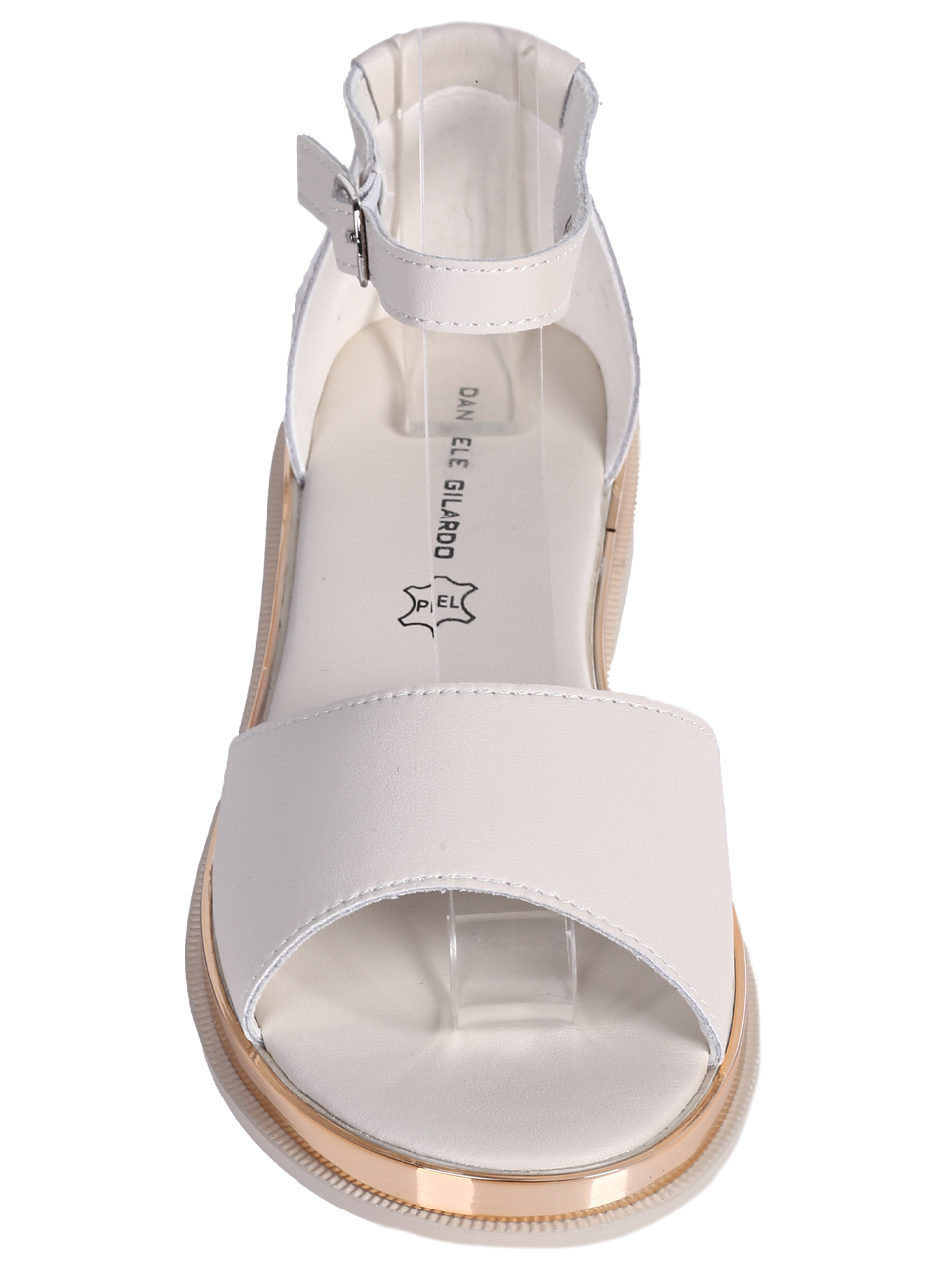 Ежедневни дамски сандали от естествена кожа в бежово 4AF-26120 beige (25074)