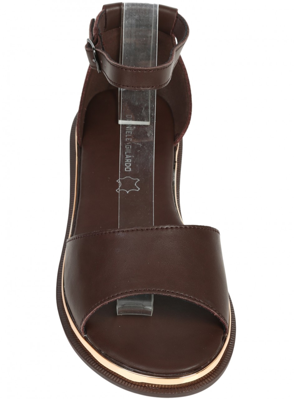 Ежедневни дамски сандали от естествена кожа в кафяво 4AF-26120 brown