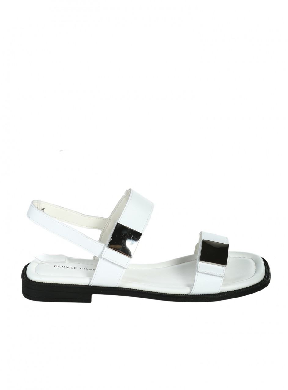 Ежедневни дамски сандали от естествена кожа в бяло 4AF-26121 white