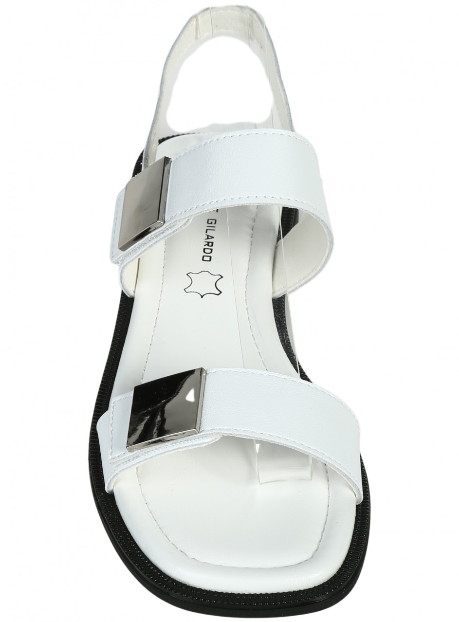 Ежедневни дамски сандали от естествена кожа в бяло 4AF-26121 white