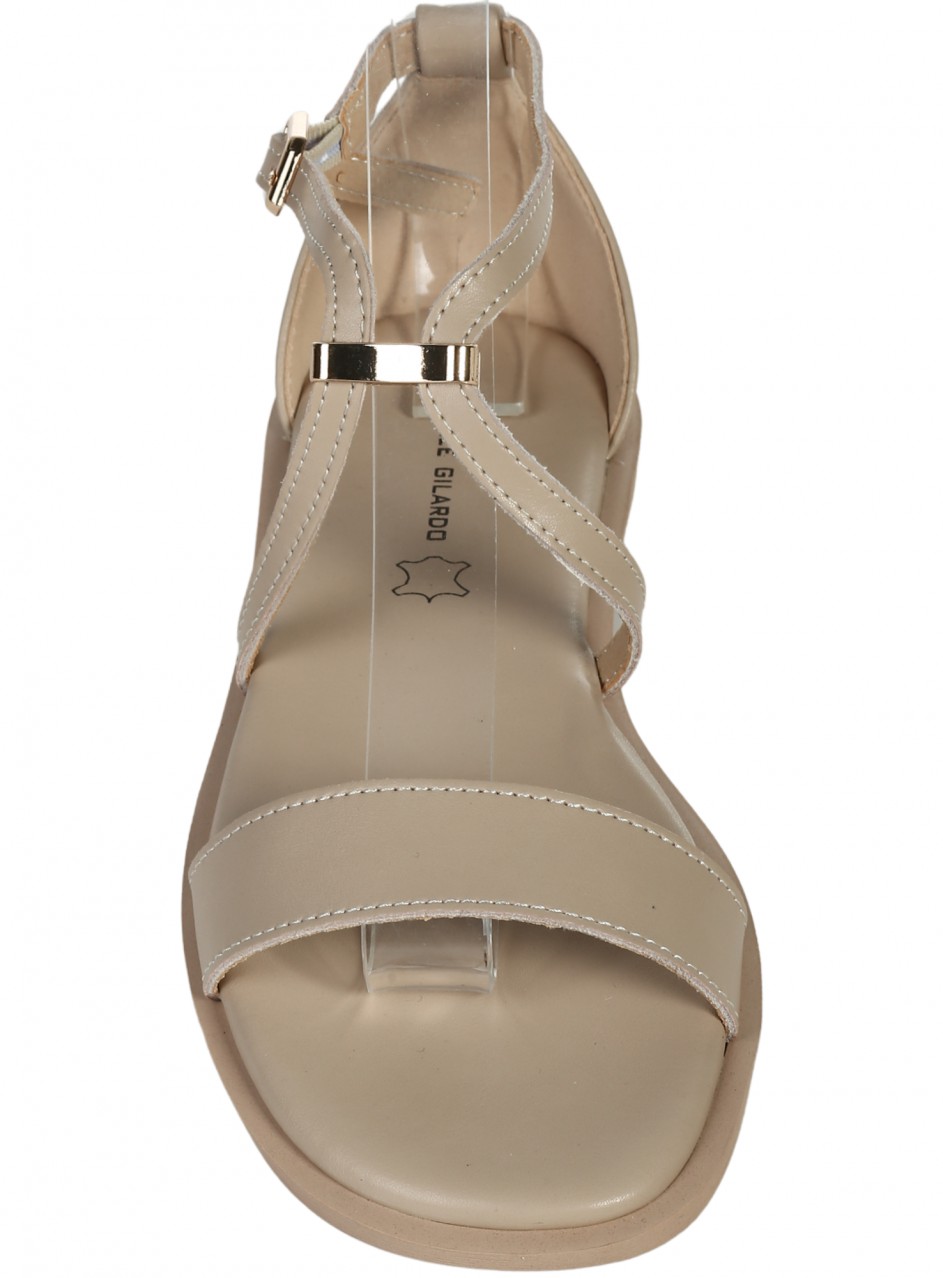 Ежедневни дамски сандали от естествена кожа в бежово 4AF-26122 beige