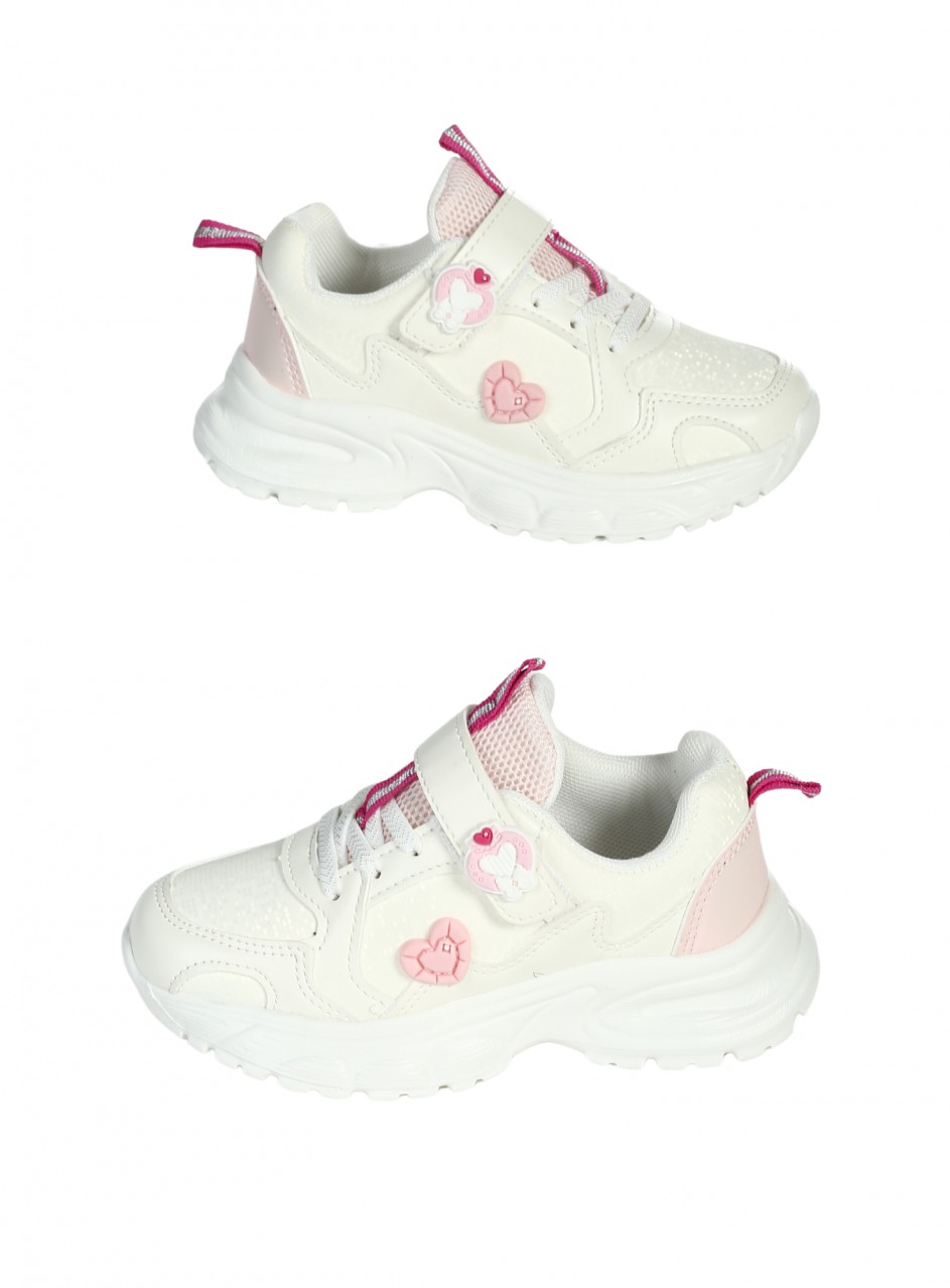 Ежедневни детски обувки в бял/розов цвят 18P-26126 white/pink