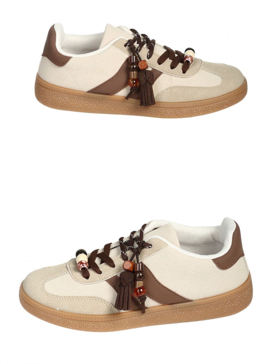 Ежедневни дамски обувки в бежов/кафяв цвят 3U-26215 beige/brown