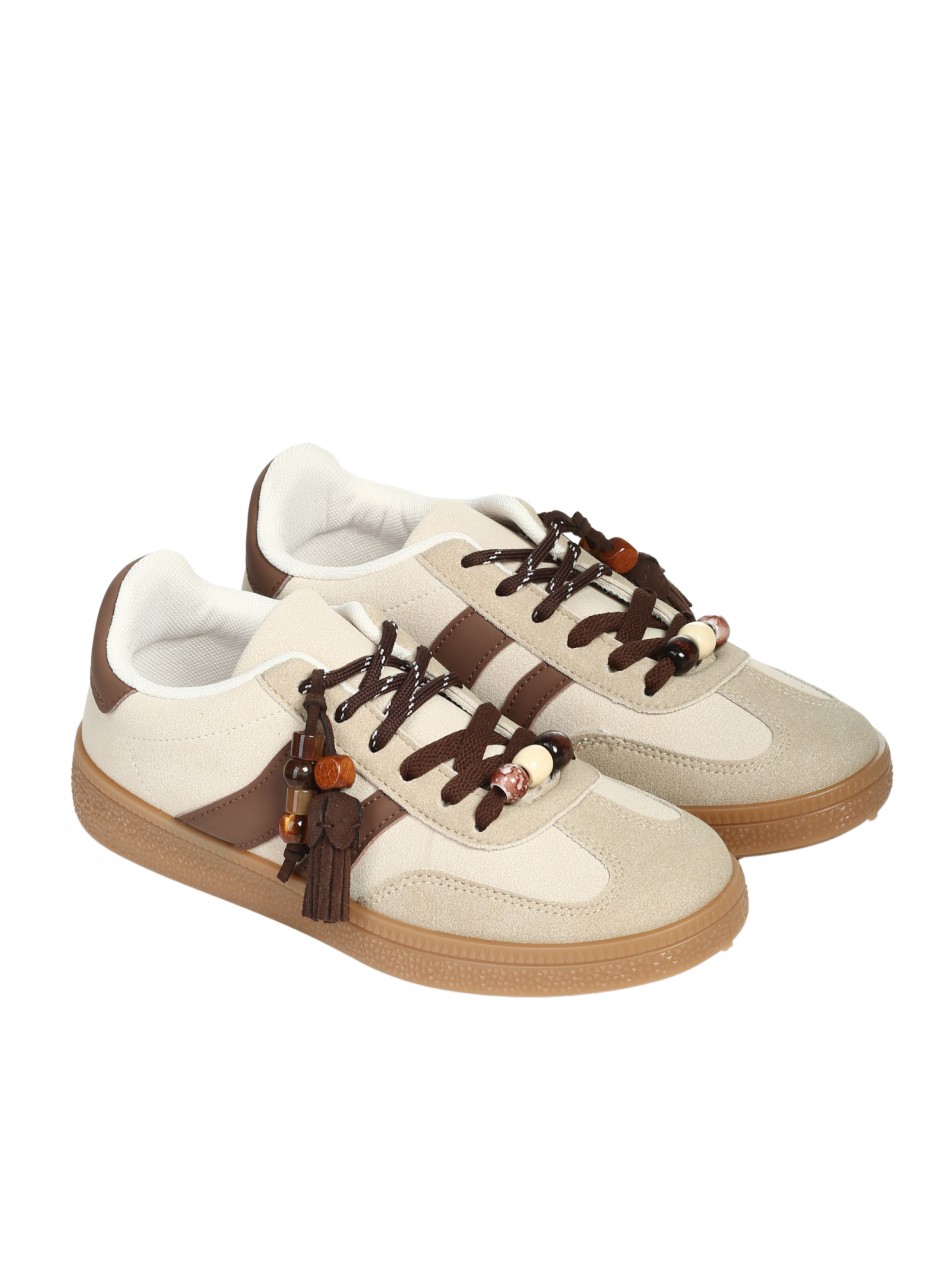 Ежедневни дамски обувки в бежов/кафяв цвят 3U-26215 beige/brown