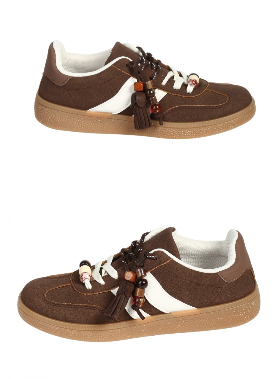 Ежедневни дамски обувки в кафяв/бежов цвят 3U-26215 coffee/beige