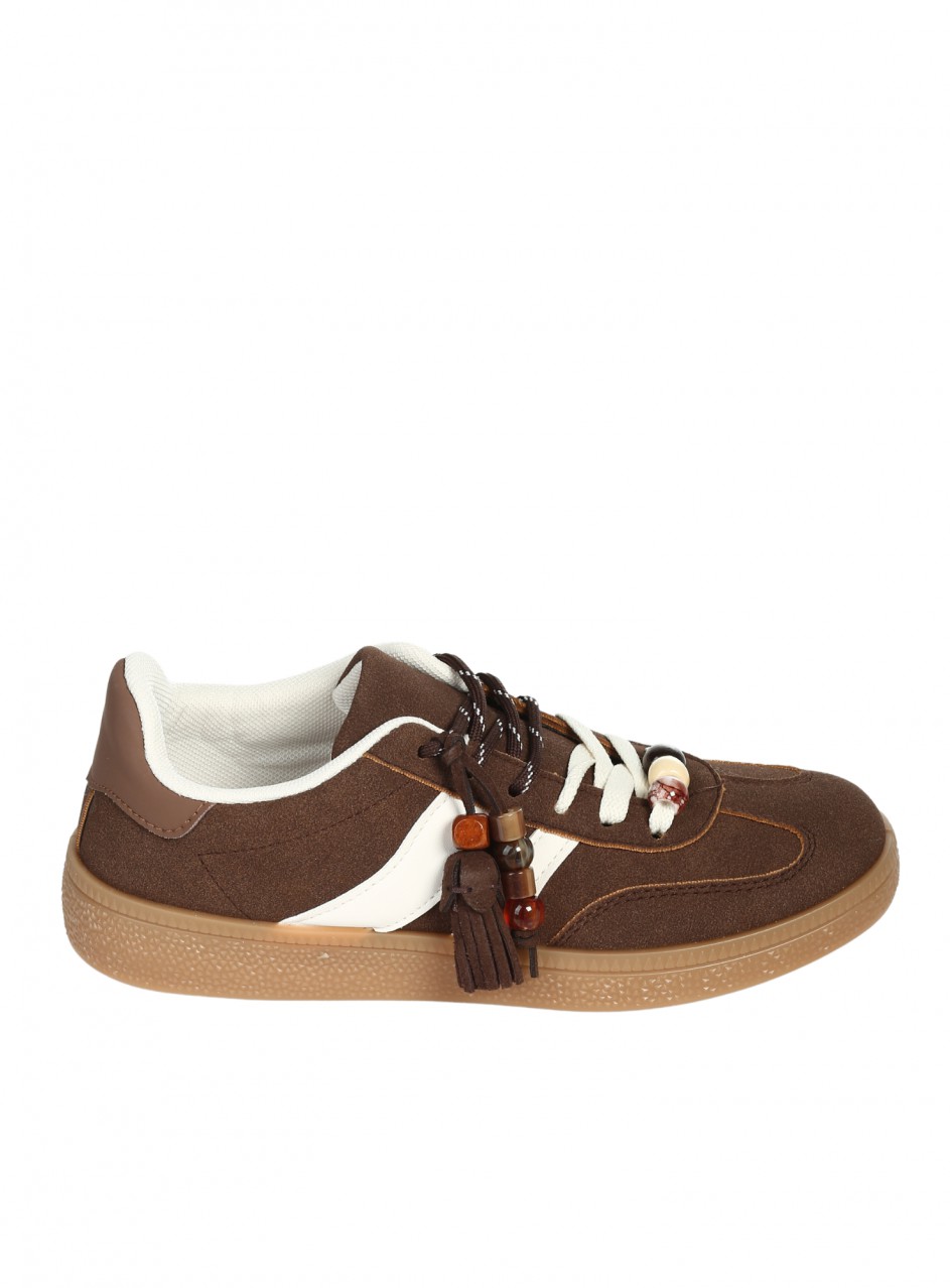 Ежедневни дамски обувки в кафяв/бежов цвят 3U-26215 coffee/beige