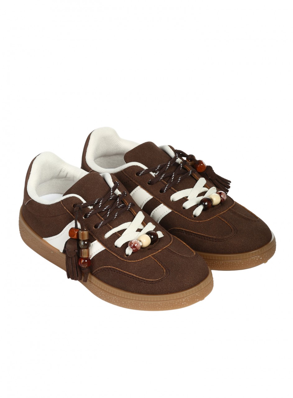 Ежедневни дамски обувки в кафяв/бежов цвят 3U-26215 coffee/beige