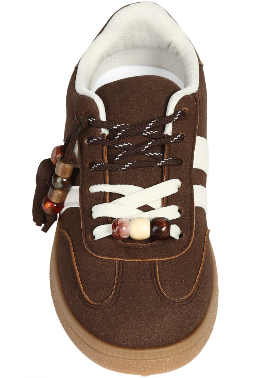 Ежедневни дамски обувки в кафяв/бежов цвят 3U-26215 coffee/beige
