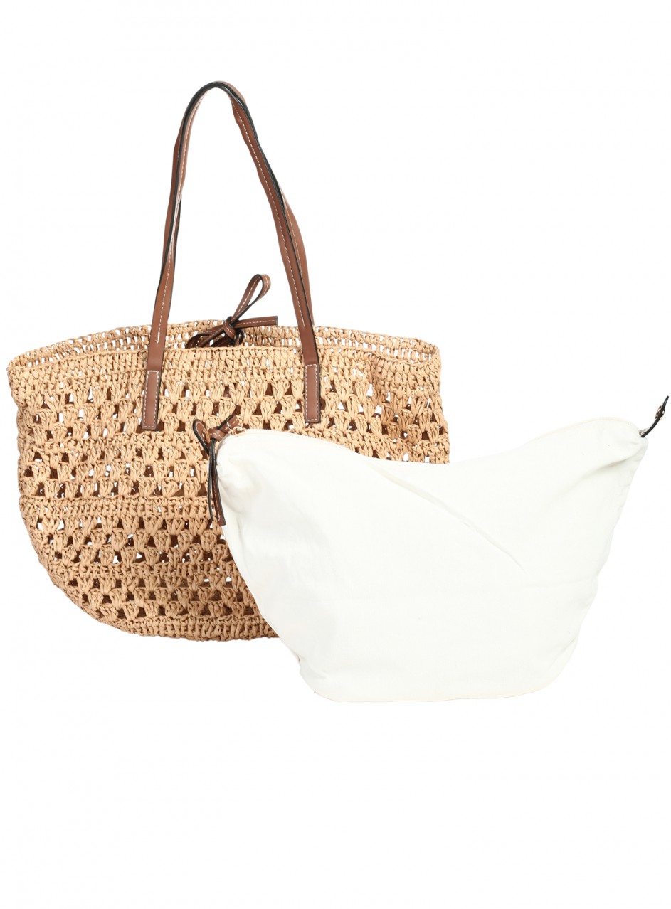 Ежедневна дамска чанта в бежов цвят 9V-26223 beige