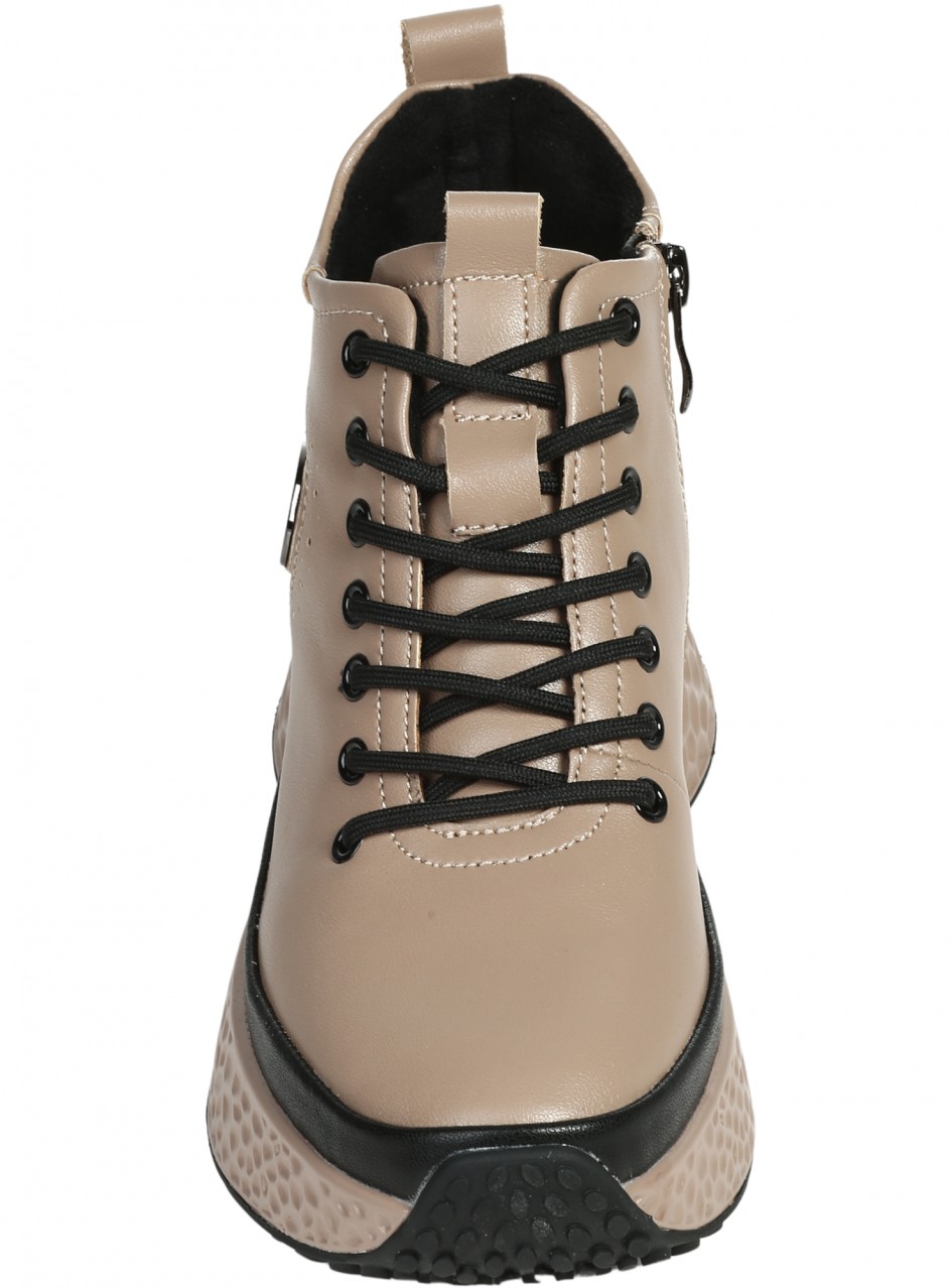 Ежедневни дамски боти от естествена кожа в бежово 2AF-26511 beige