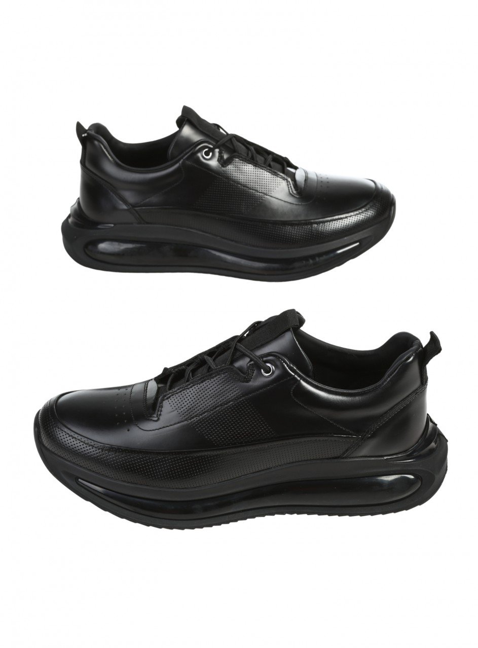 Ежедневни мъжки обувки от естествена кожа в черно 152-22053 black