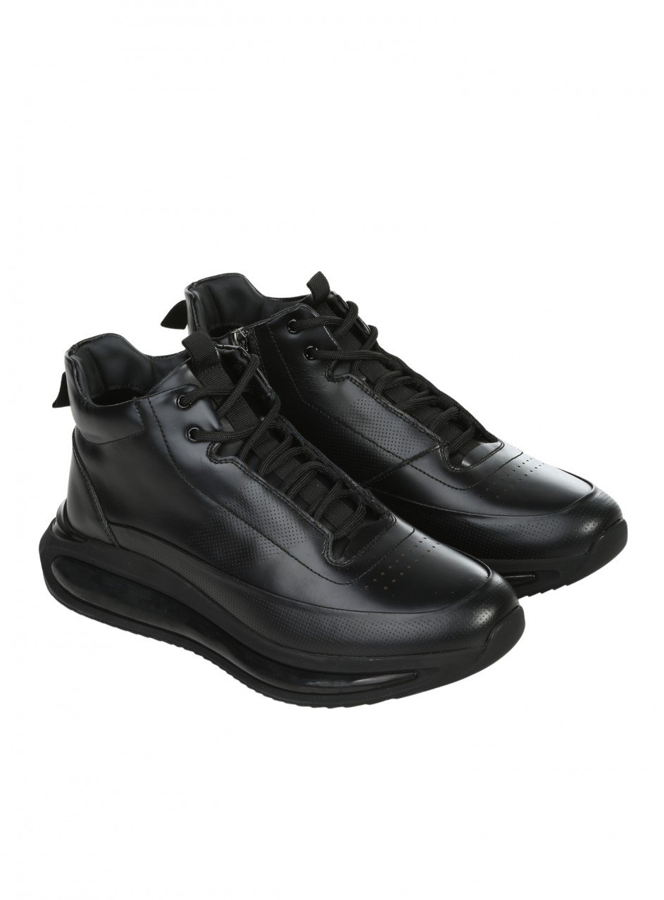 Ежедневни мъжки боти от естествена кожа в черно 152-22056 black 