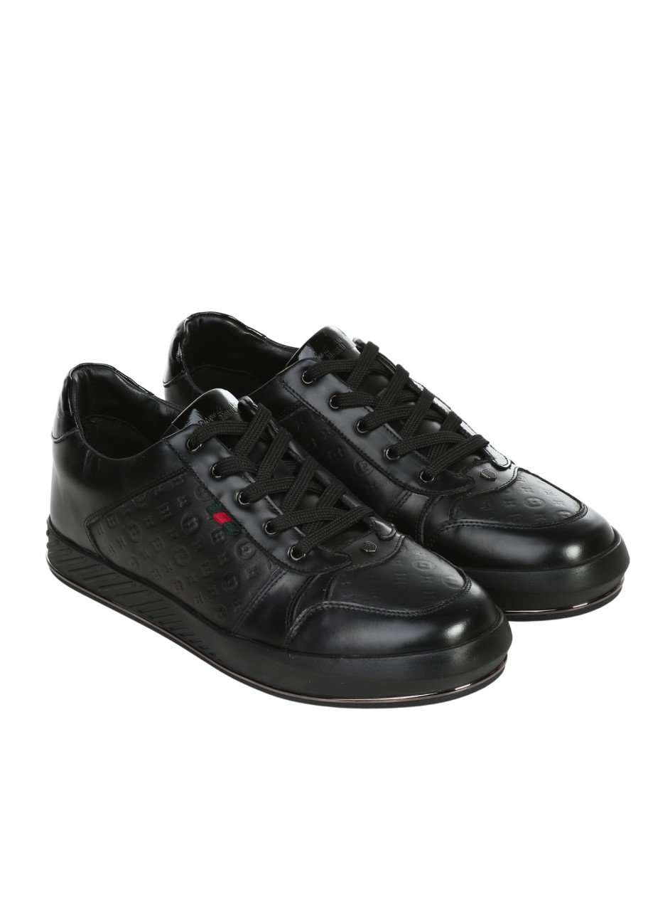 Ежедневни мъжки обувки от естествена кожа в черно 152-22058 black