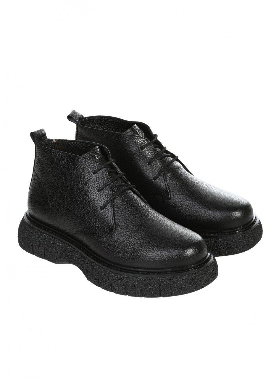 Ежедневни мъжки боти от естествена кожа в черно 152-22389 S1 black
