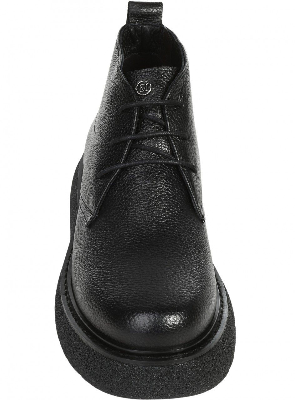 Ежедневни мъжки боти от естествена кожа в черно 152-22389 S1 black
