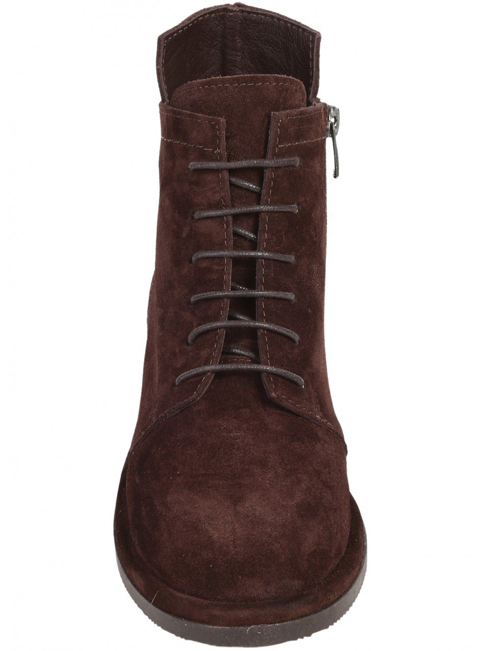 Ежедневни дамски боти от естествен велур в кафяво 2AT-26730 brown 