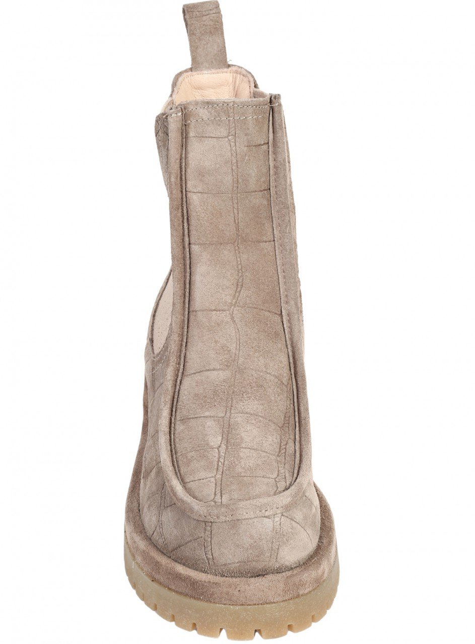 Ежедневни дамски боти от естествен велур в бежово 2AT-26731 beige