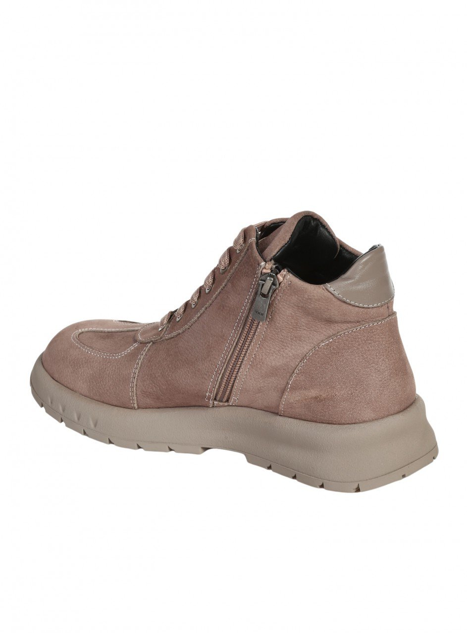 Ежедневни дамски боти от естествен набук в бежово 2AT-26751 beige